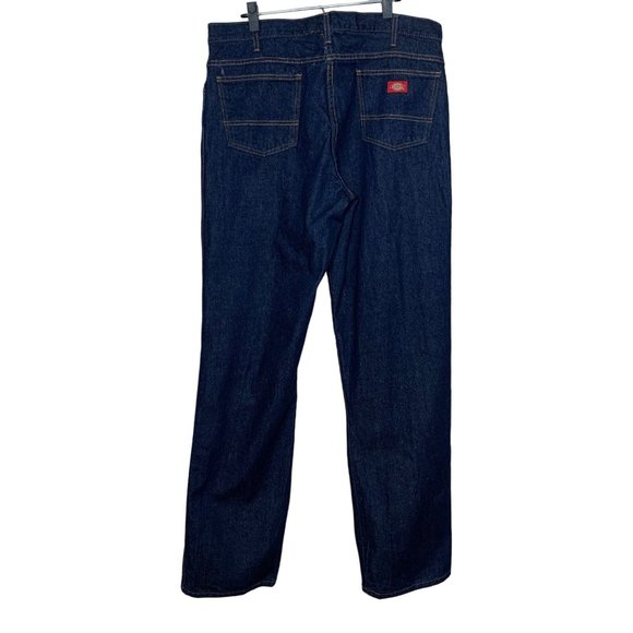 Dickies Work Pants Blue Jeans Bootcut Dark Wash Denim Heavyweight Men's Size 38 - Picture 7 of 8